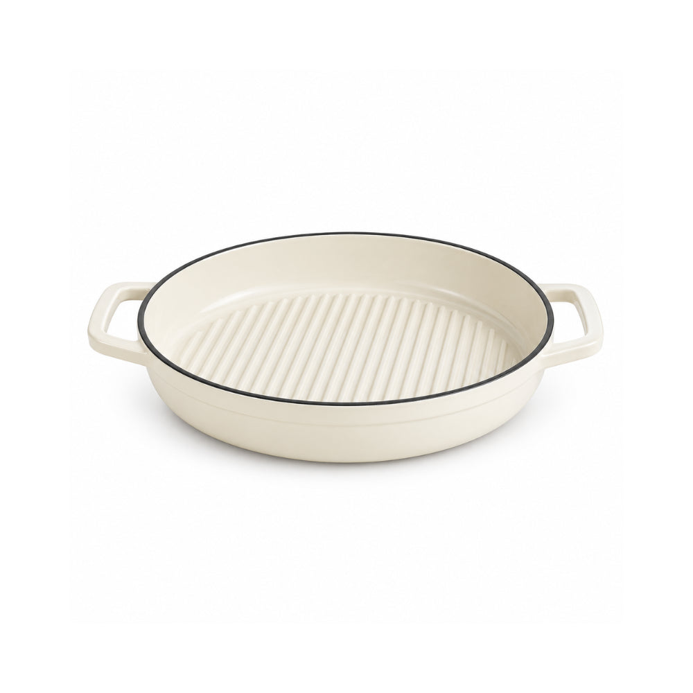 K&Co. Chef Series Cast Iron Chef Pan 31.4cm - CREAM